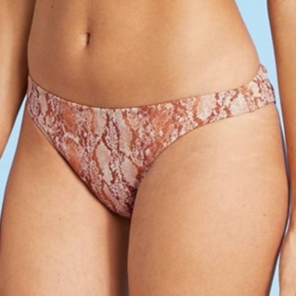 SHADE & SHORE Lurex Snake Print High Leg Extra Cheeky Bikini Bottom 𓆗 … - Picture 2 of 11